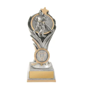 Silver / gold flame tower-judo with resin construction