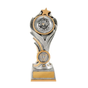 Silver / gold flame tower-swimming with resin construction