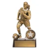 Gold football action female with resin construction