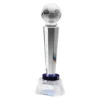 wc180a-blue Blue football crystal apollo with crystal construction