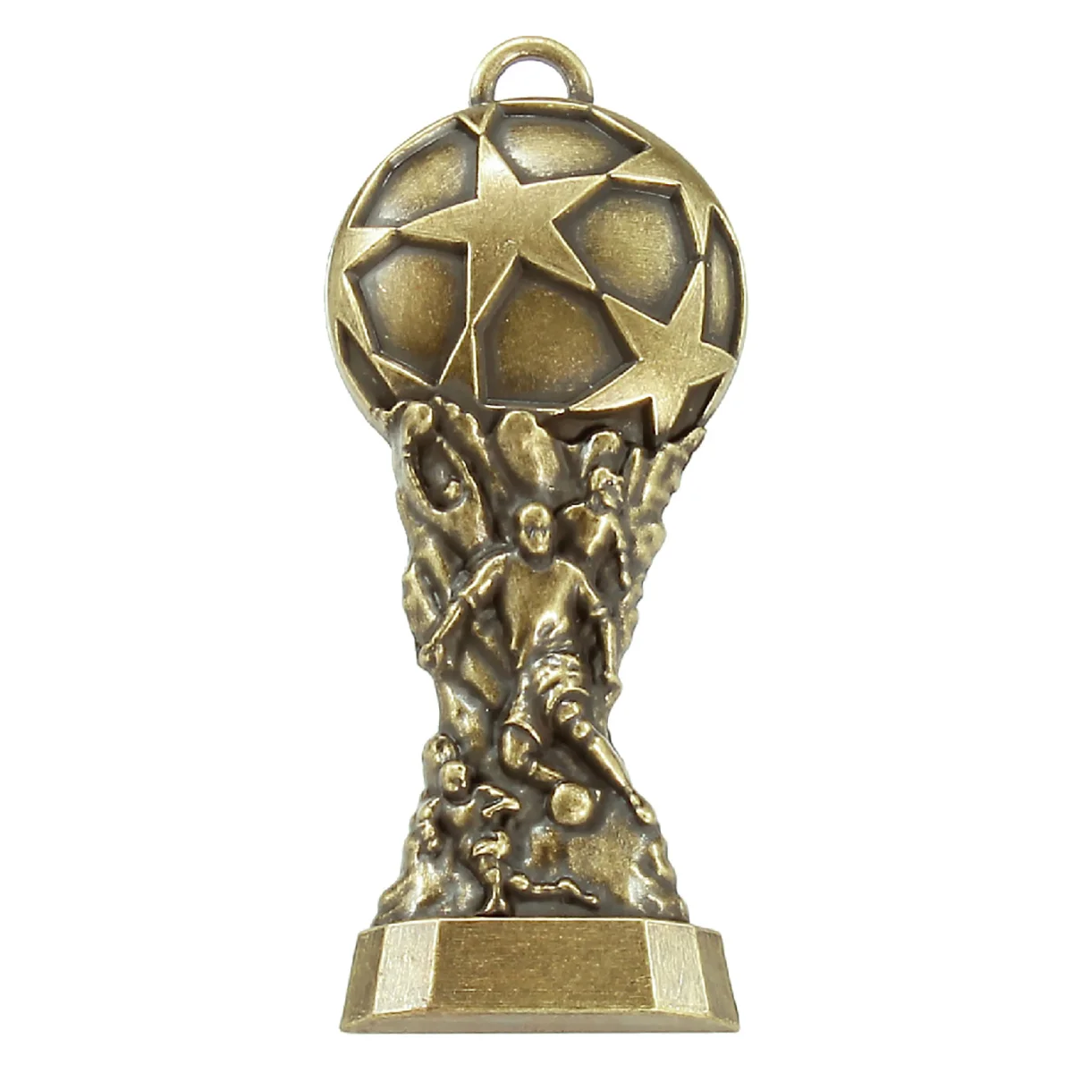m119g-gold Gold football cup star with metal construction