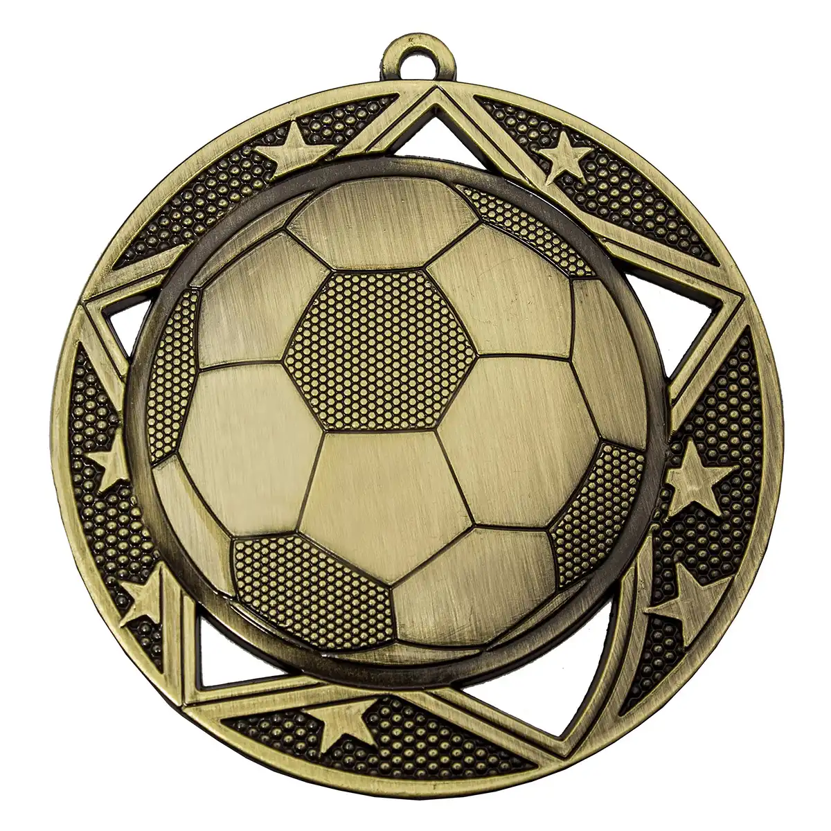 mq904g-gold Gold football galaxy medal with metal construction