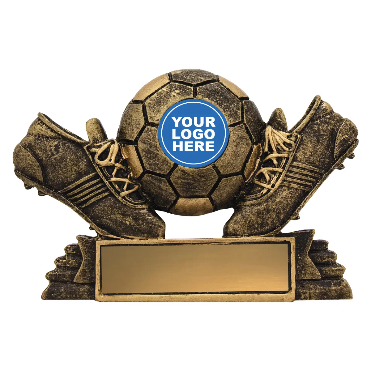 11038-gold Gold football mini theme with resin construction