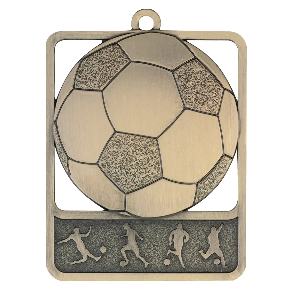 Gold football rosetta with metal construction