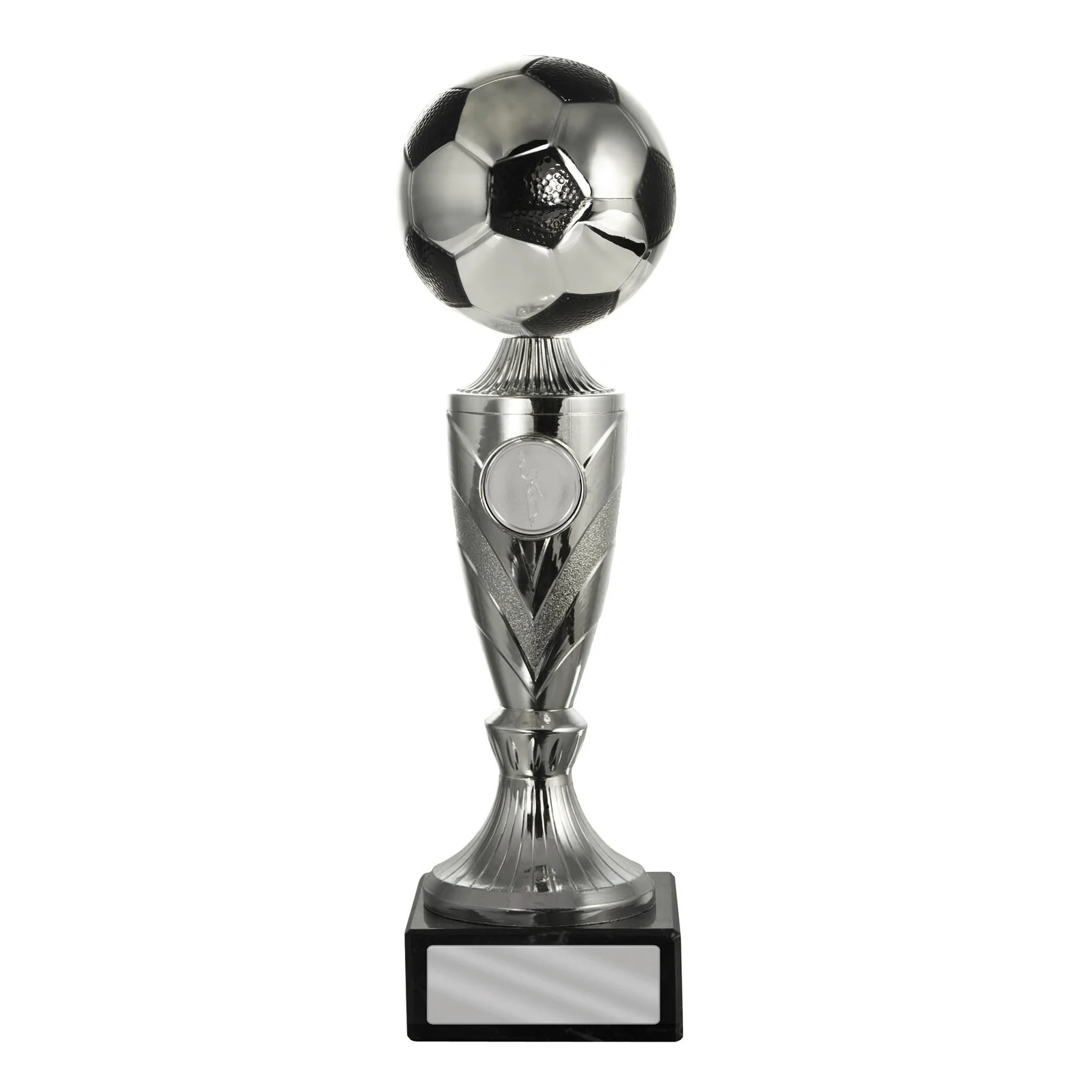 -silver Black / silver football stand with plastic / marble construction
