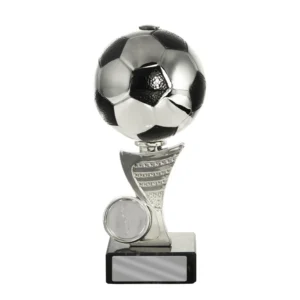 Black / silver football stand with plastic / marble construction