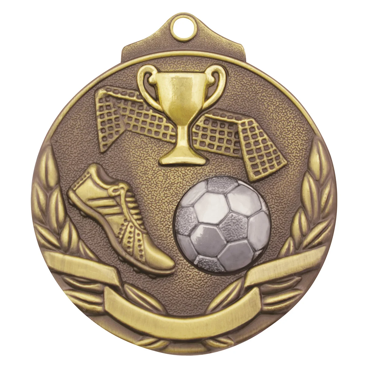 mt904g-gold Gold football two tone with metal construction