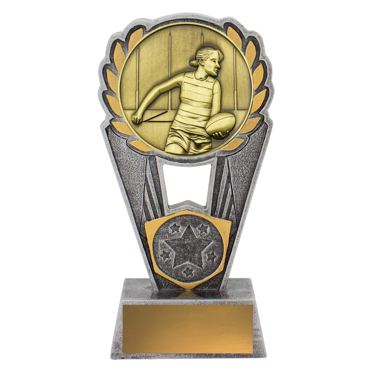 -gold Silver / gold footy female polaris with resin / metal construction