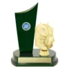 ar542a-green Green footy vintage crest with plastic / timber construction