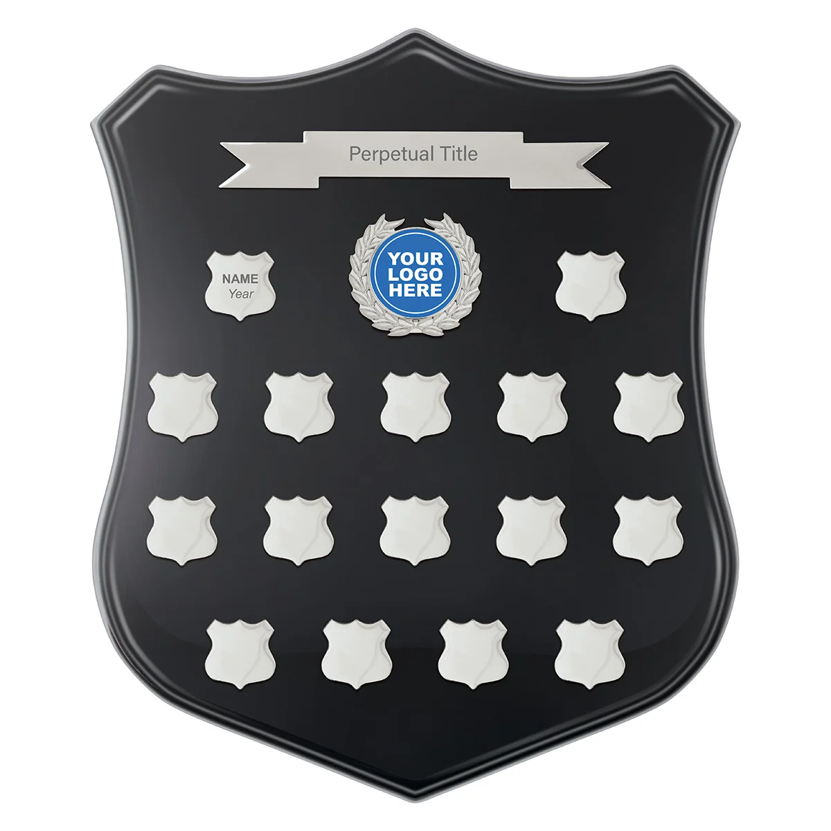pes-16k-06-black Black fraternity shield with timber construction