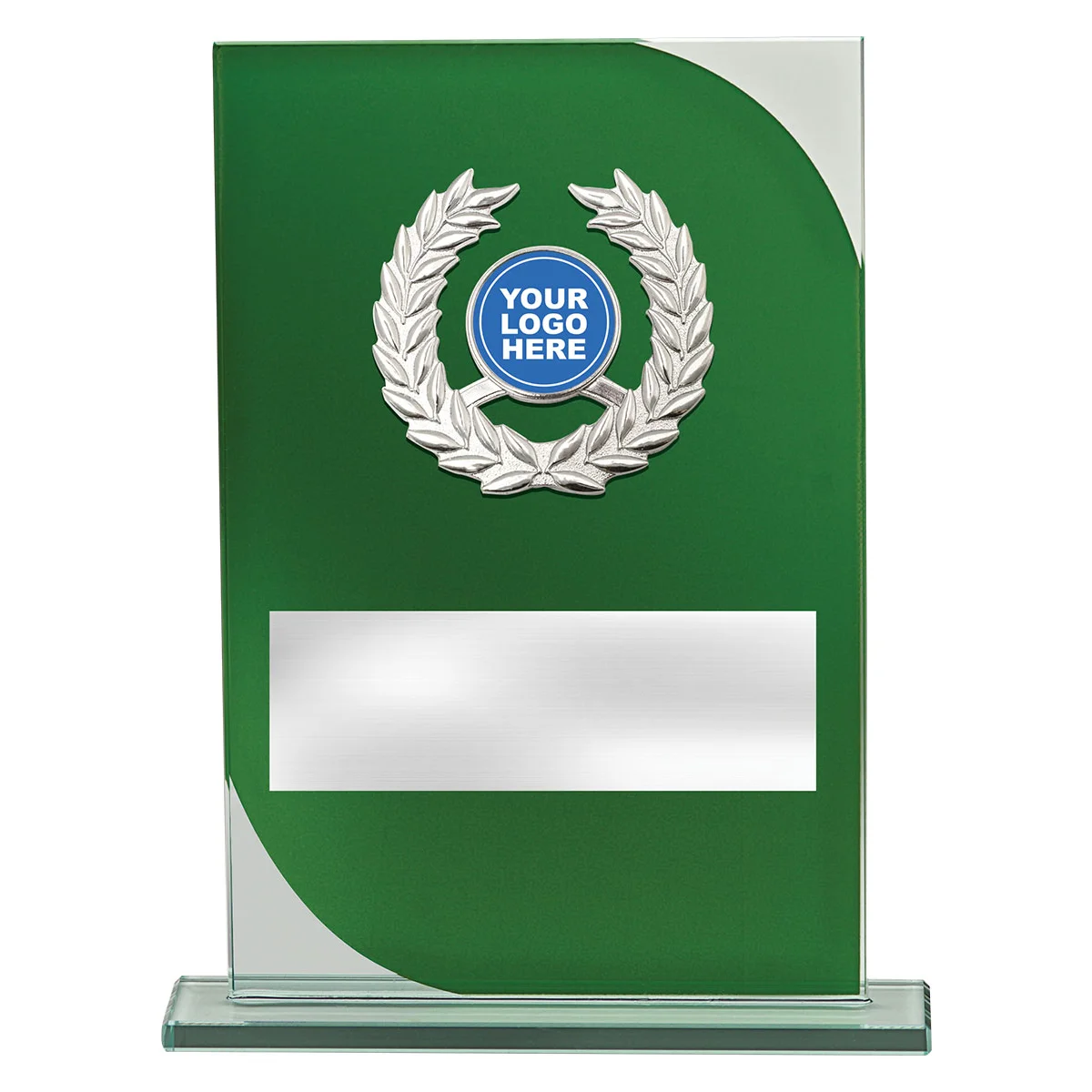 ga124-green Green fusion award with glass construction
