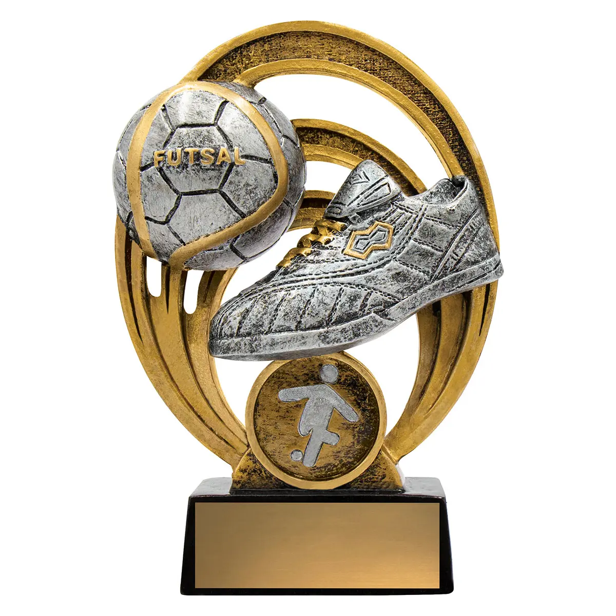 21304a-gold Gold futsal halo with resin construction