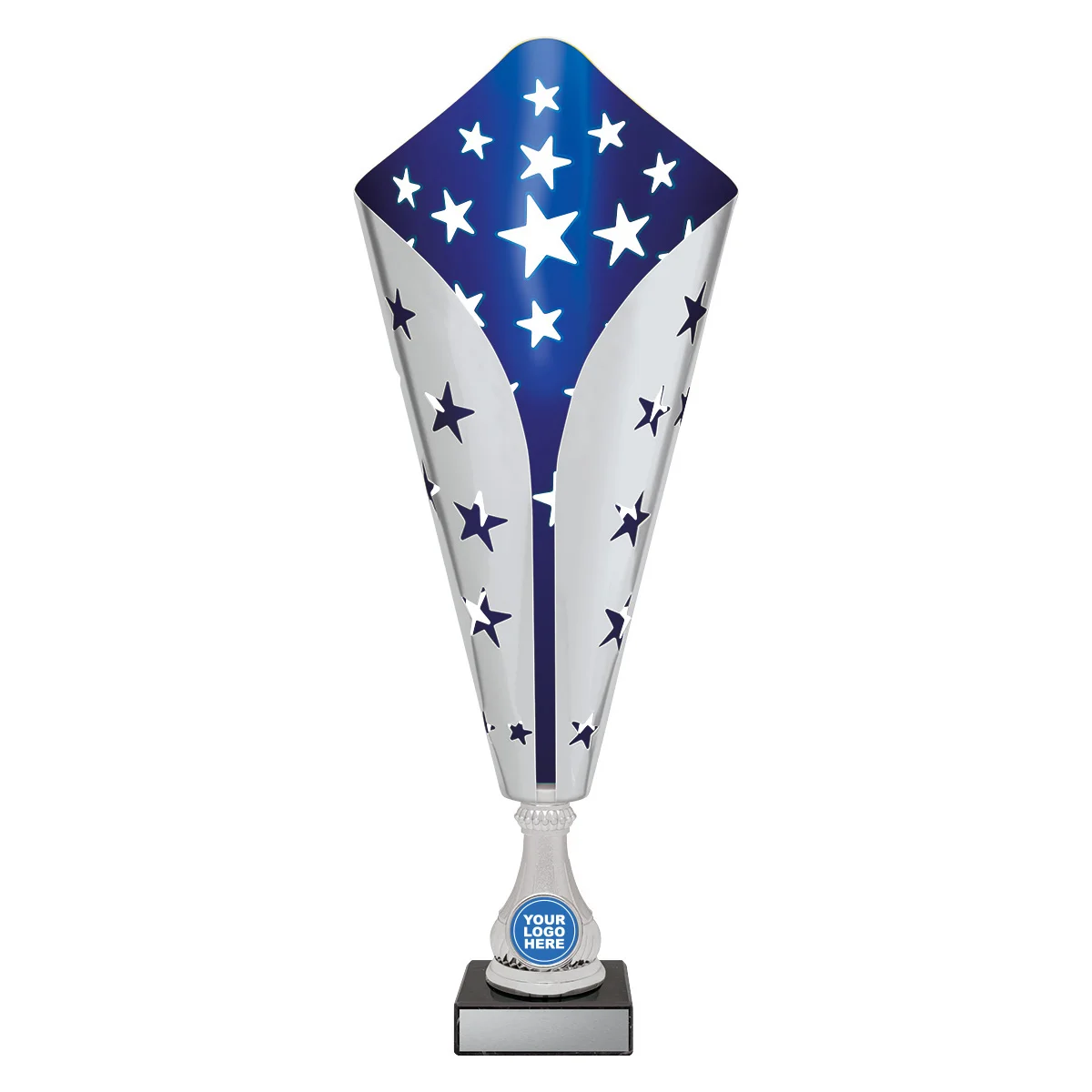 d5117a-blue Blue galaxy blue cup with plastic / metal / marble construction