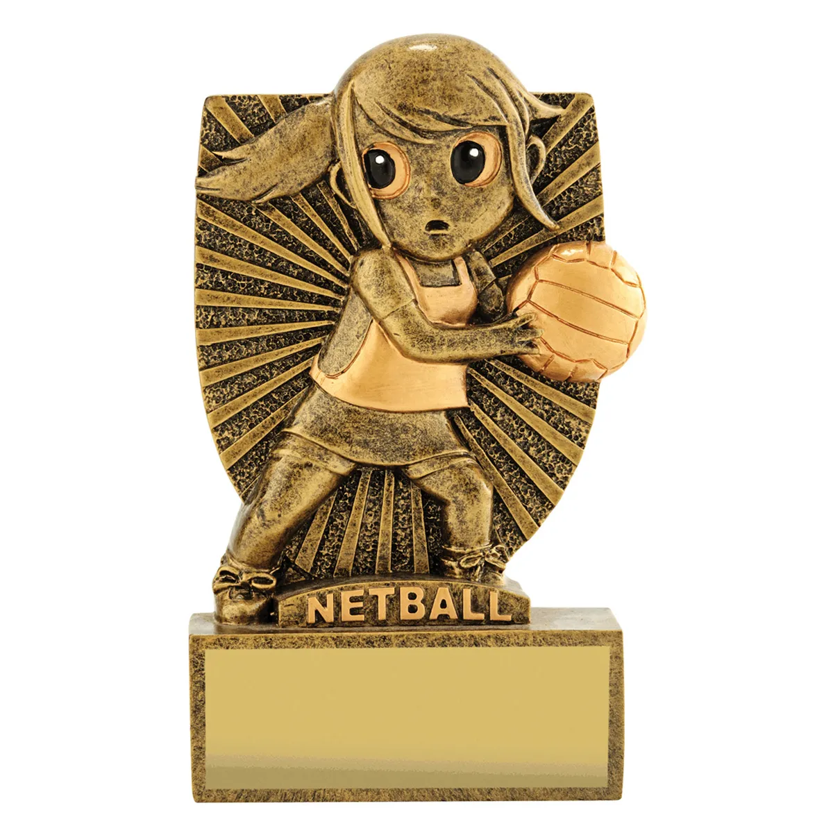 a1874-gold Gold girl character with resin construction