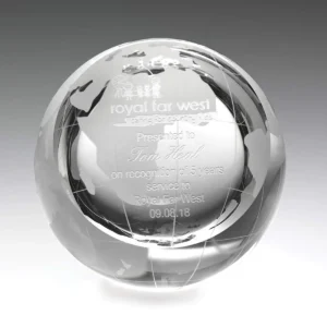 Globe paperweight with crystal construction