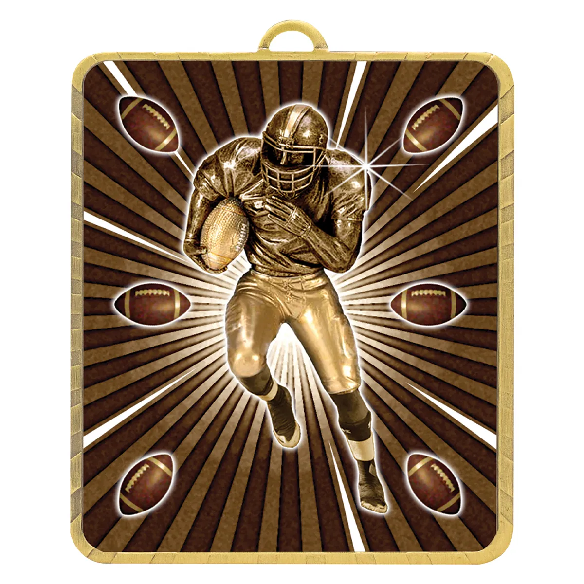 lm055g-gold Gold gold lynx medal - american football with metal construction