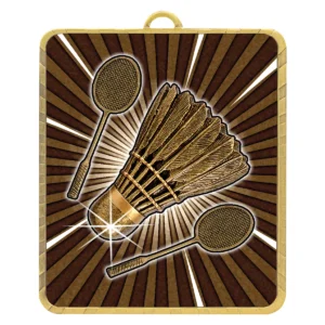 Gold gold lynx medal - badminton with metal construction