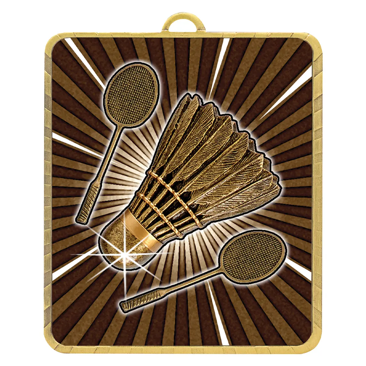 lm046g-gold Gold gold lynx medal - badminton with metal construction