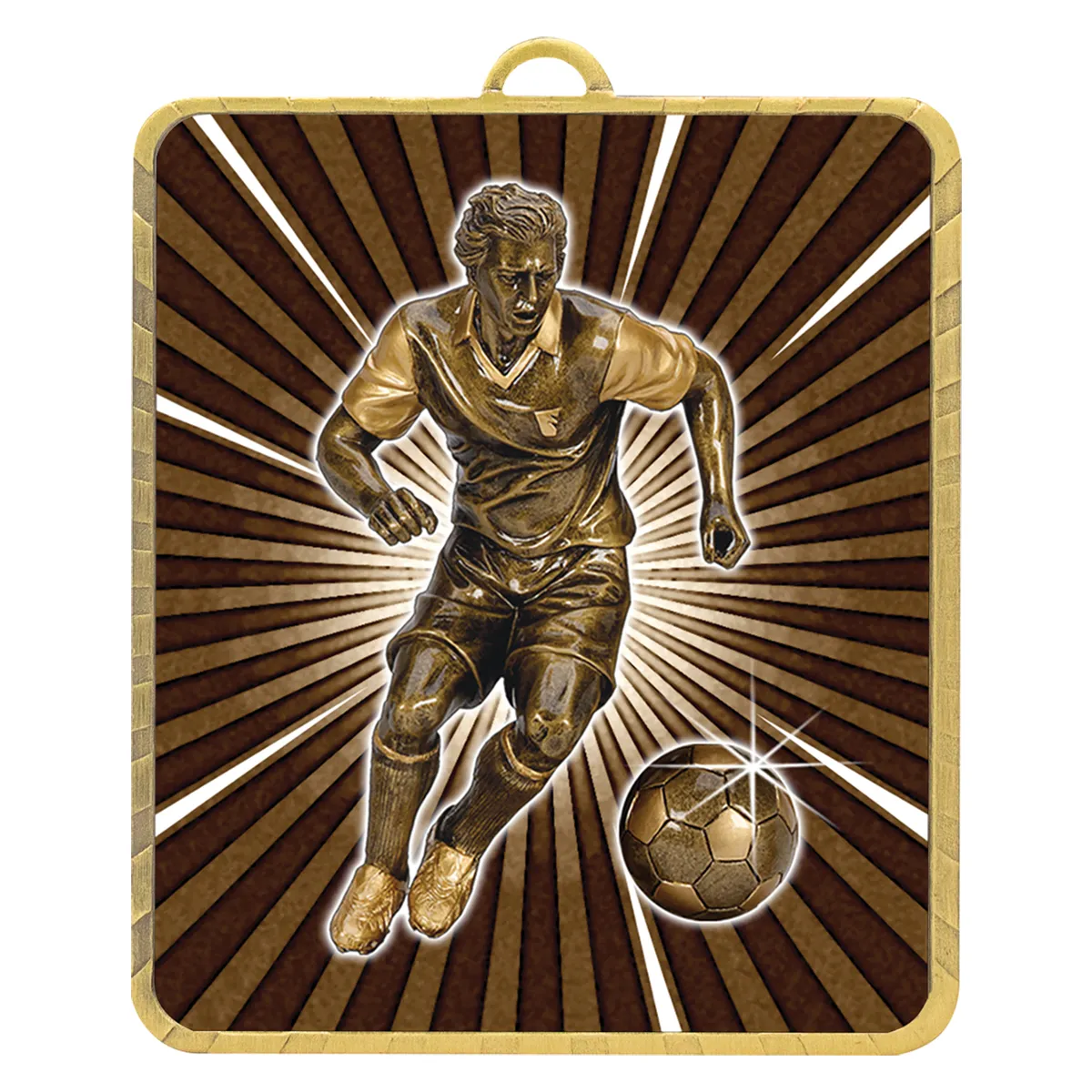 lm080g-gold Gold gold lynx medal - football male with metal construction