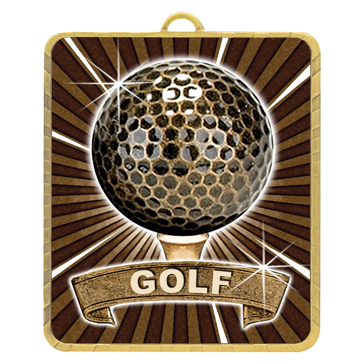 lm009g-gold Gold gold lynx medal - golf with metal construction