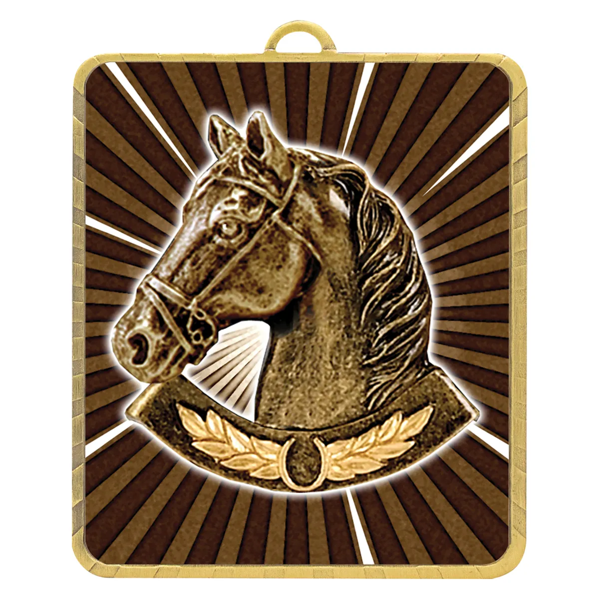 Gold gold lynx medal - horse with metal construction