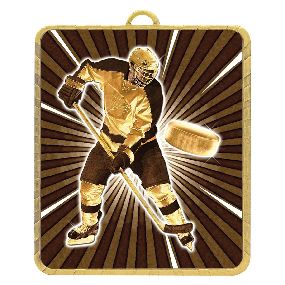 lm050g-gold Gold gold lynx medal - ice hockey with metal construction