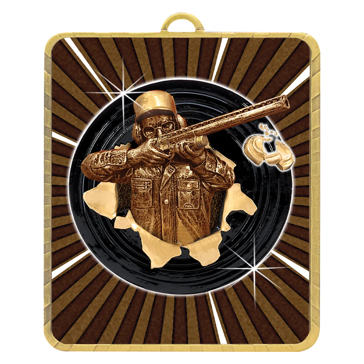 lm065g-gold Gold gold lynx medal - shooting with metal construction