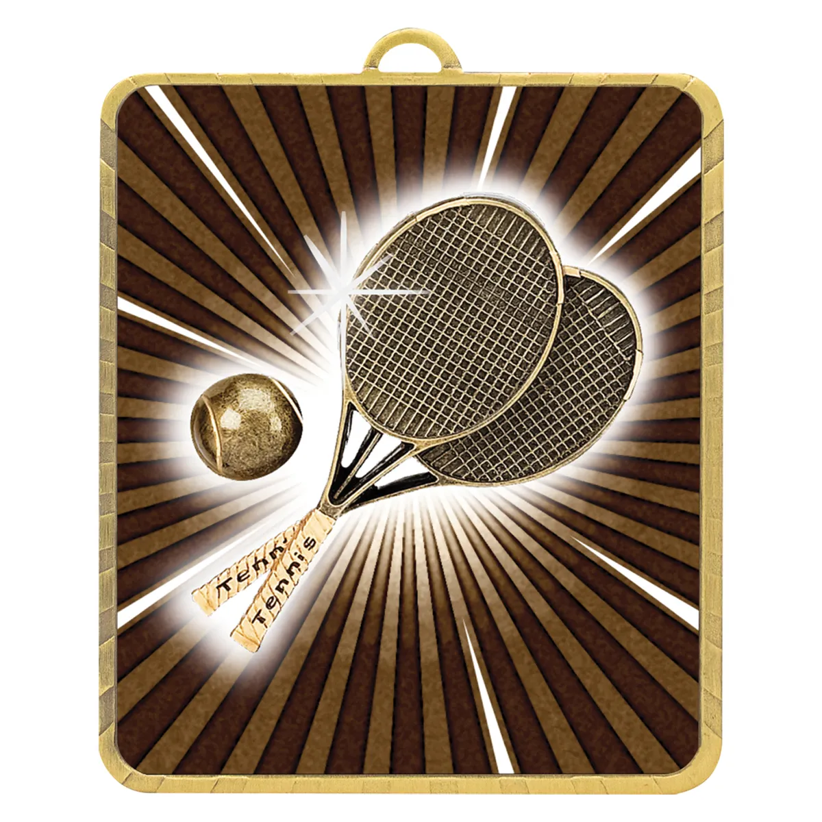 lm018g-gold Gold gold lynx medal - tennis with metal construction