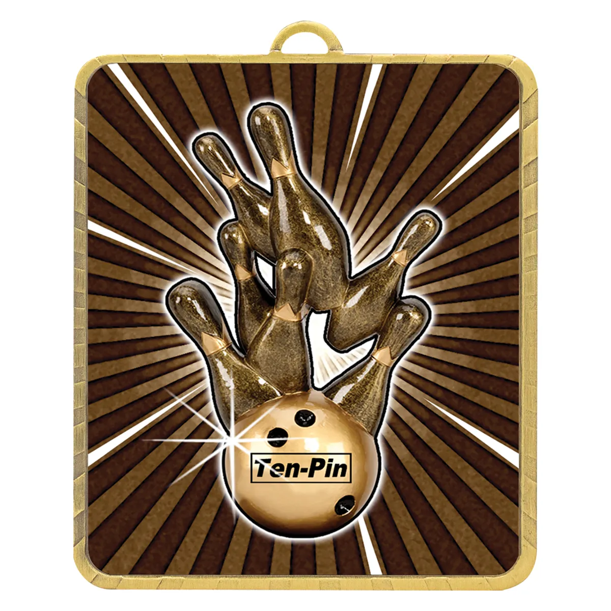 lm052g-gold Gold gold lynx medal - tenpin with metal construction