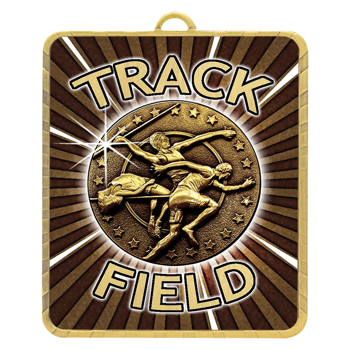 lm041g-gold Gold gold lynx medal - track & field with metal construction