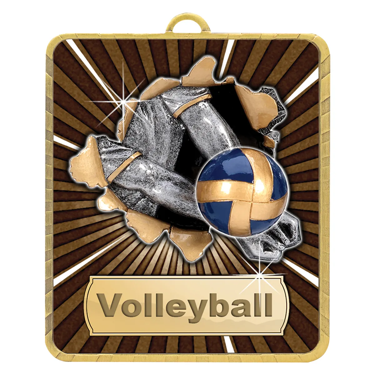 Gold gold lynx medal - volleyball with metal construction