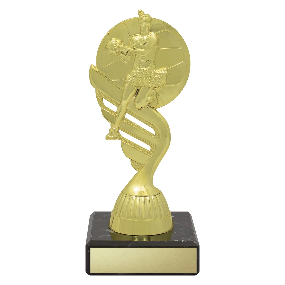 n521-gold Gold gold netball with plastic / marble construction