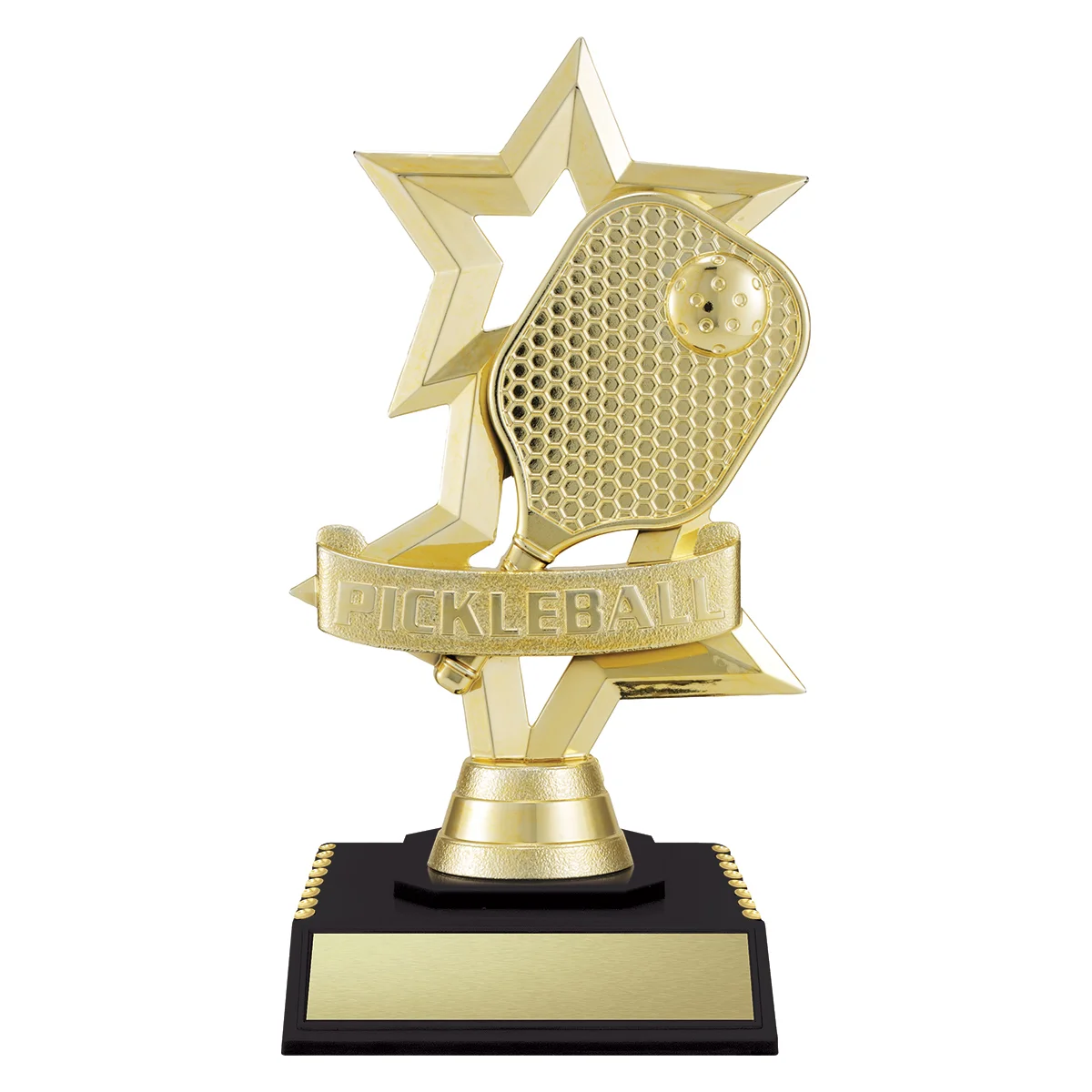 x564a-black Black gold pickleball with plastic construction