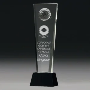 Golf crystal headline with crystal construction