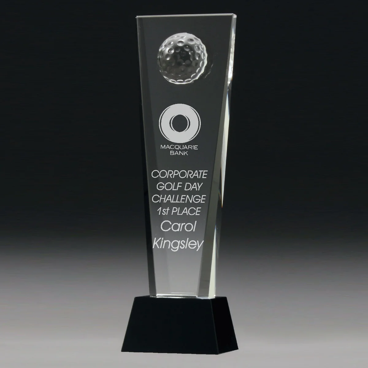 cc914s-grey-bg Golf crystal headline with crystal construction