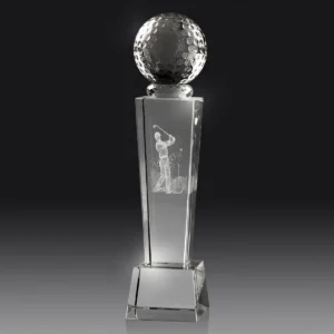 Golf crystal hologram tower with crystal construction