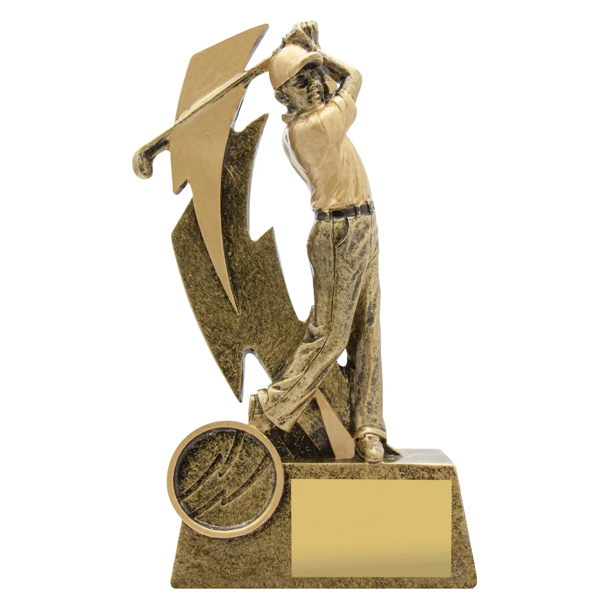 11617a-gold Gold golf shazam with resin construction