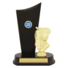 yt8843a-gold Gold golf timber crest with plastic / timber construction
