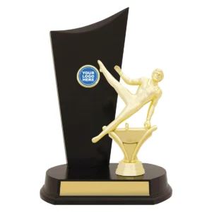 Gold gym male timber crest with plastic / timber construction