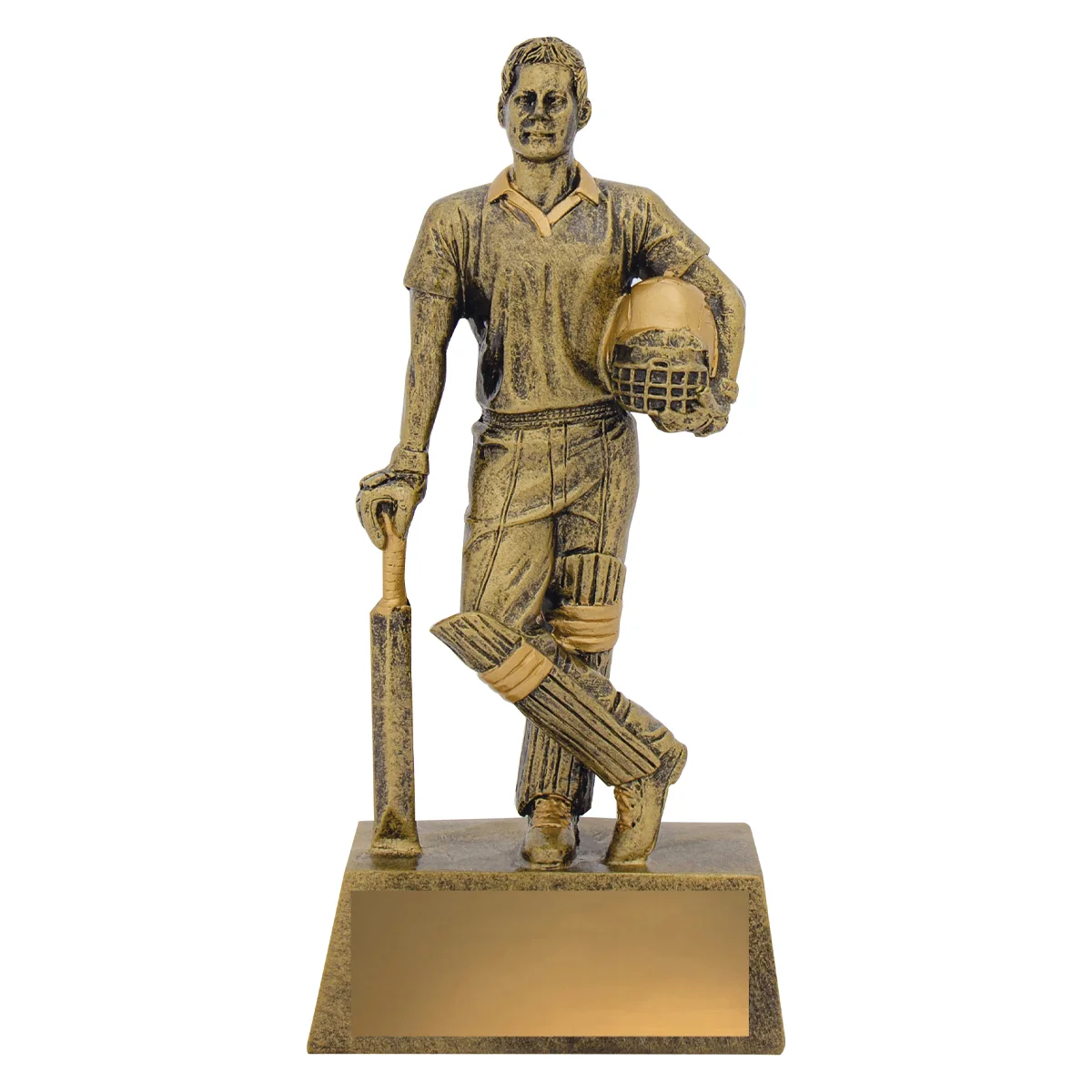 11714b-gold Gold hero batsman with resin construction