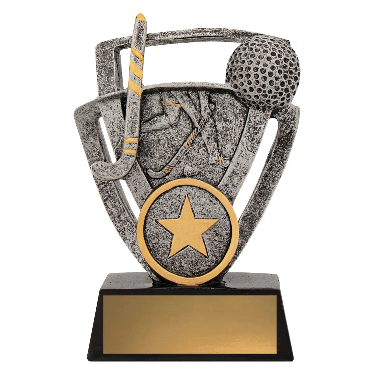 12744s-silver Silver hockey budget theme with resin construction