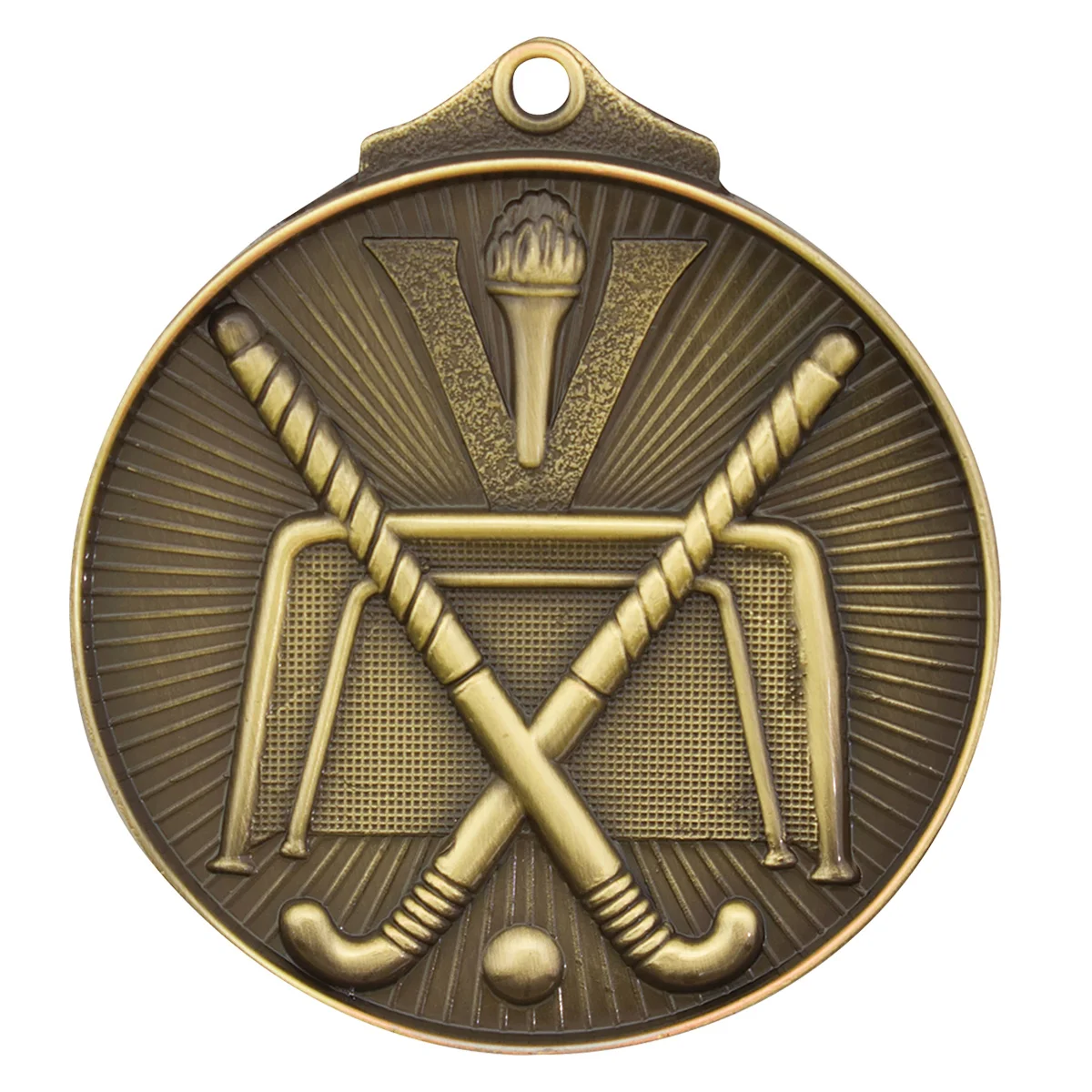 md929g-gold Gold hockey medal with metal construction