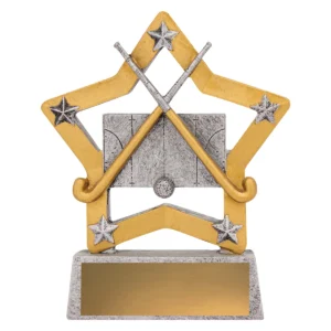 Silver hockey mini star with resin construction