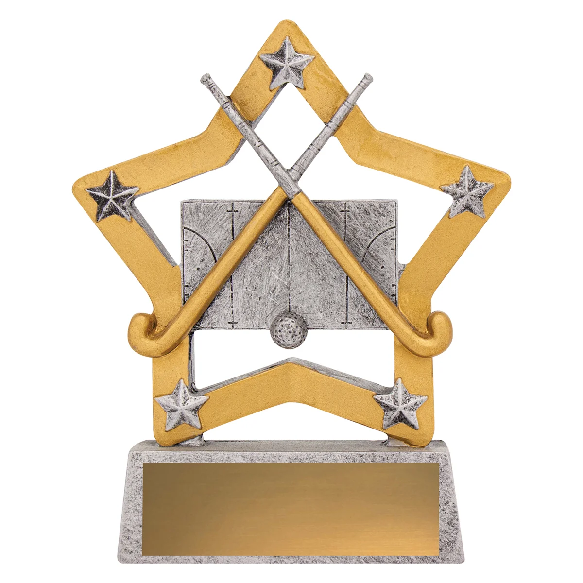 12944-silver Silver hockey mini star with resin construction
