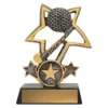 Silver hockey tri-star with resin construction