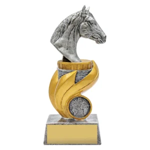 Silver horse flame with resin construction