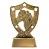 13535-gold Gold horse gold shield with resin construction
