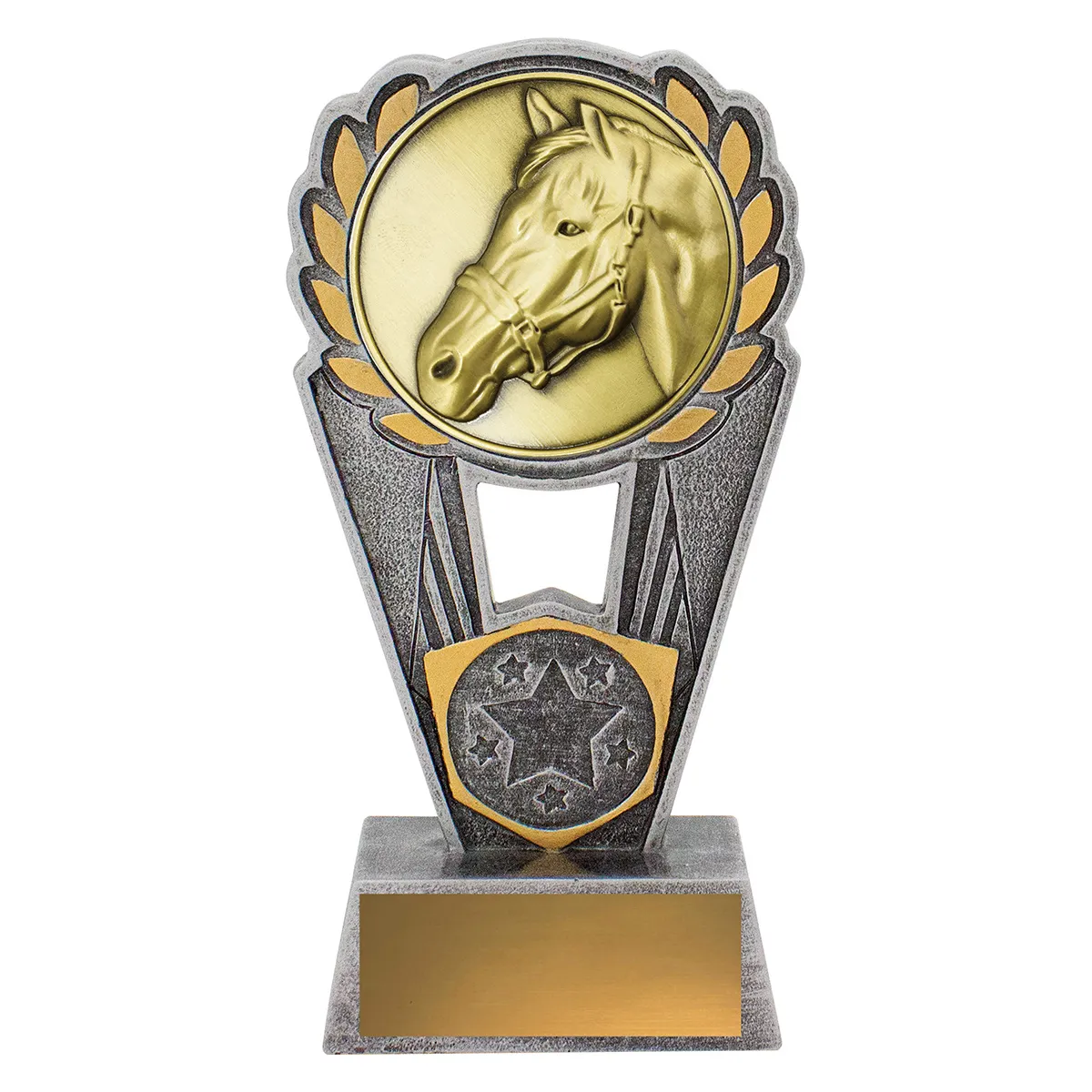 -gold Silver / gold horse polaris with resin / metal construction