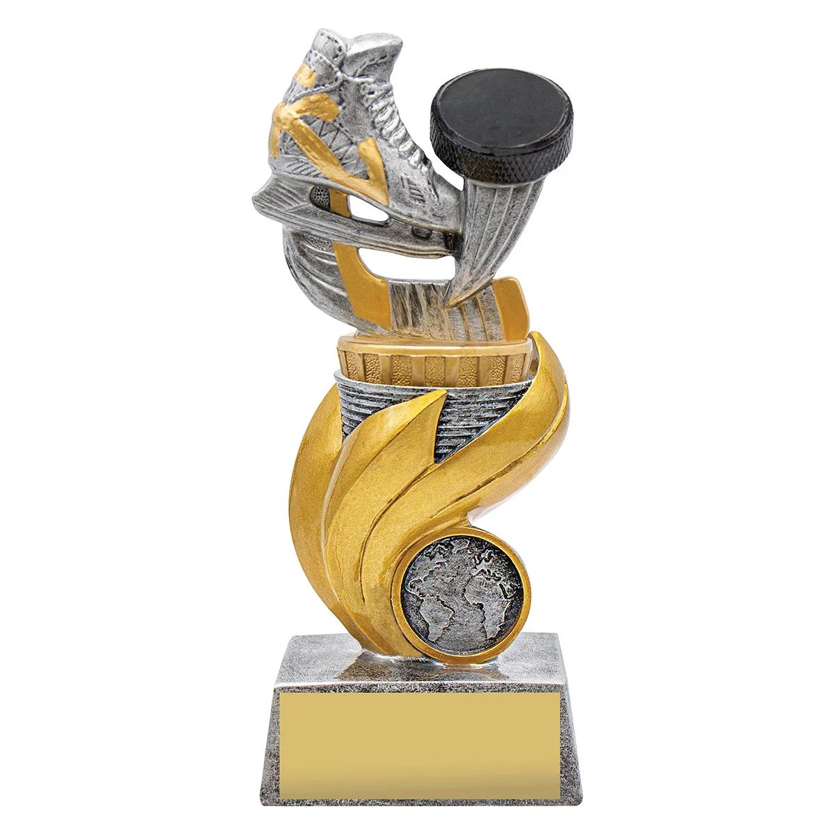 ur50a-silver Silver ice hockey flame with resin construction