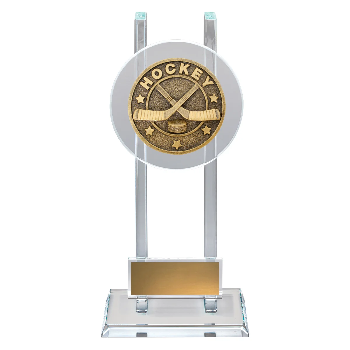 sg250a-gold Gold ice hockey spartan glass with glass construction